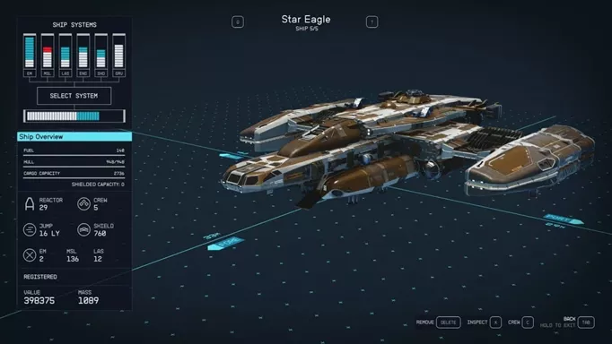 the Star Eagle, one of the best ships in Starfield