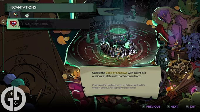 Image of the 'Empath's Intuition' Incantation in Hades 2