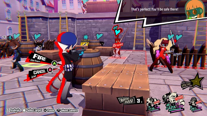 Persona 5 Tactica gameplay using some of the new features