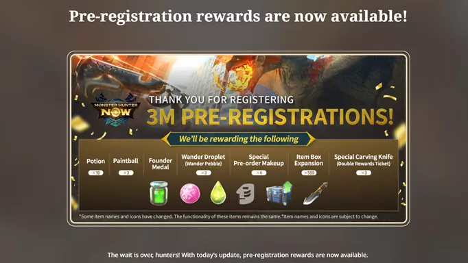 The webpage for Monster Hunter Now pre-registration