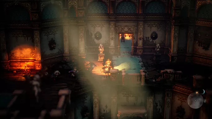 Octopath Traveler 2 A Mysterious Box woman at night