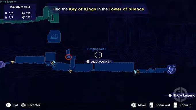 Raging Sea map location in Prince of Persia: The Lost Crown