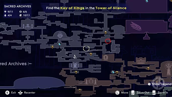Sacred Archives map location in Prince of Persia: The Lost Crown