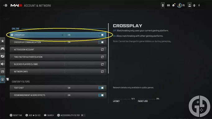 How to turn off crossplay in MW3