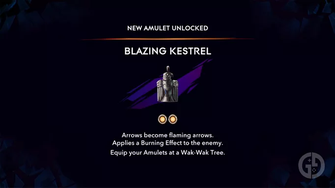 Blazing Kestrel amulet in Prince of Persia: The Lost Crown