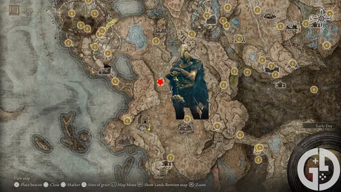 Map showing where to find Freyja in Elden Ring Shadow of the Erdtree