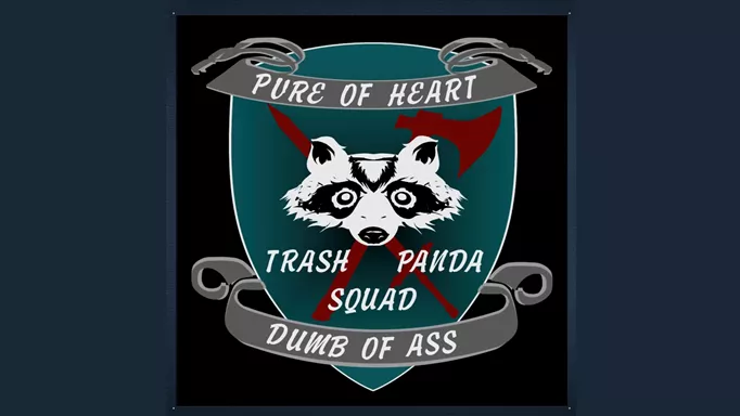 Image of the Trash Panda emblem decal in Armored Core 6