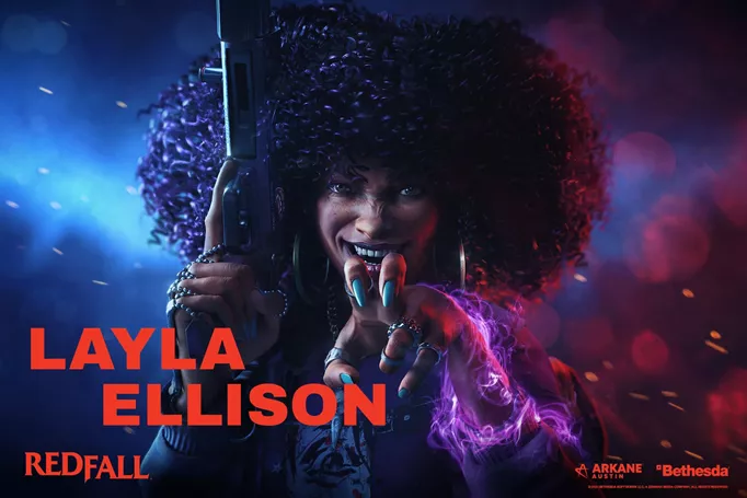 Key art of Layla Ellision, a playable character in Redfall