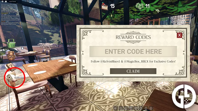 Redeeming Codes in Tea Time Dessert Buffet for Roblox