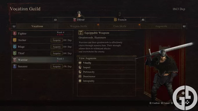 Image showing how to change Vocation in Dragon's Dogma 2