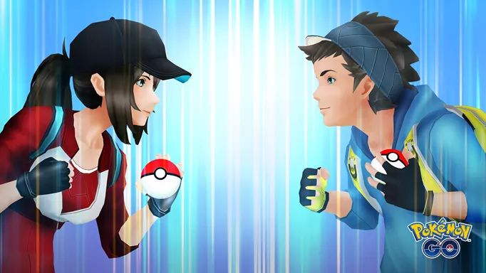 Two trainers battling in Pokemon GO