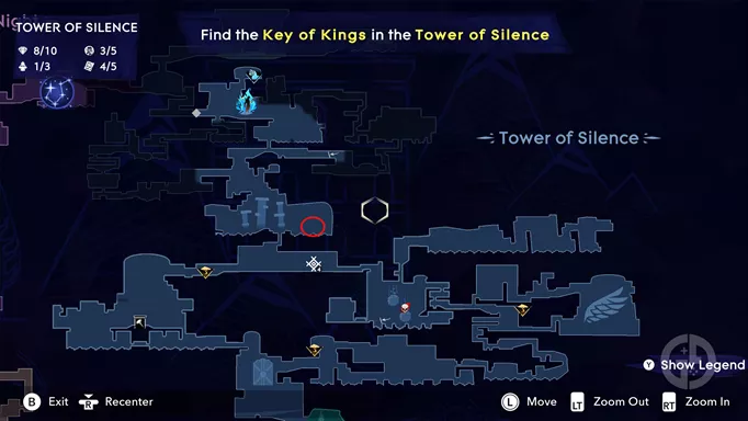 Tower of Silence map location in Prince of Persia: The Lost Crown