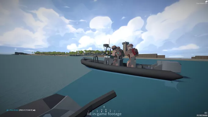 Image of players on a combat boat in BattleBit Remastered