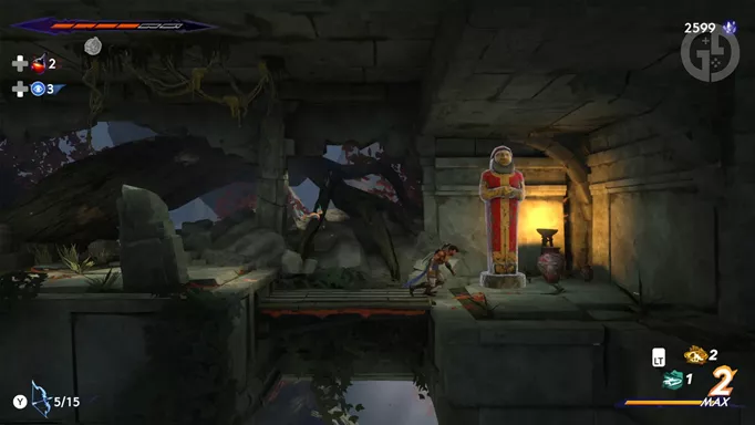 the large coloured statue in Prince of Persia: The Lost Crown
