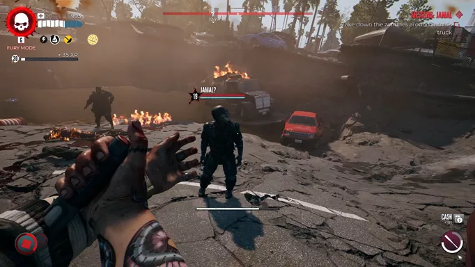 screenshot of Dead Island 2 gameplay showing Jamal