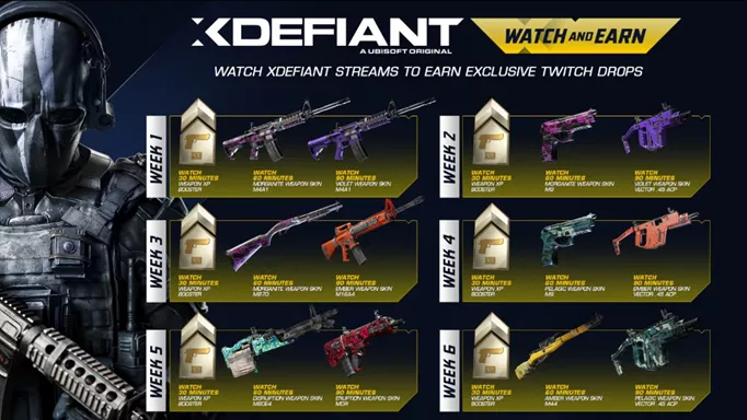 Twitch drops during the preseason of XDefiant