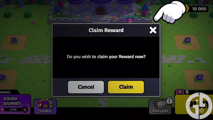 Image of the Claim Reward screen in Squad Busters