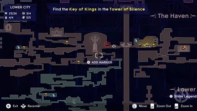 Lower City map location in Prince of Persia: The Lost Crown
