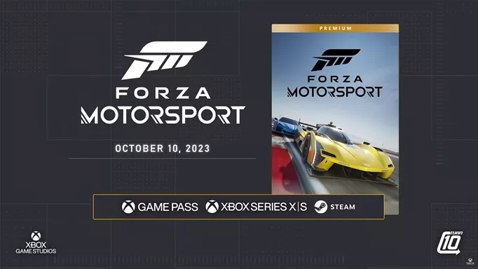 Forza Motorsport's release date as shown in the Xbox Game Showcase