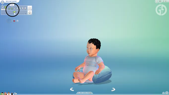 Image of an Infant in The Sims 4 in CAS