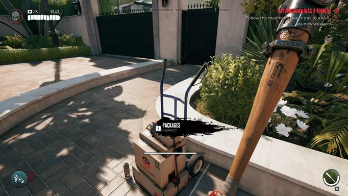Packages at the start of Dead Island 2's 'My Mailman Was A Zombie!' quest