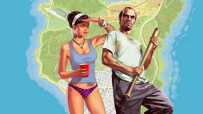 GTA map with Trevor and a woman