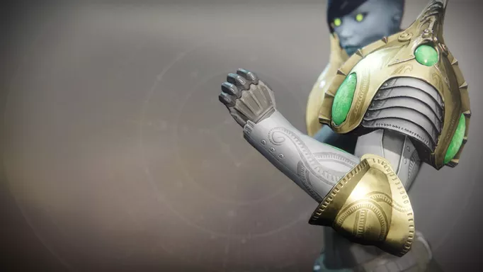 Wormgod Caress, a Titan exotic gauntlet armour in Destiny 2