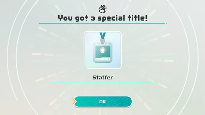 The "Staffer" title, which is one of the Nintendo Switch Sports secrets.