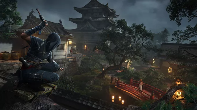 Yasuke looking stealthy in Assassin's Creed Shadows