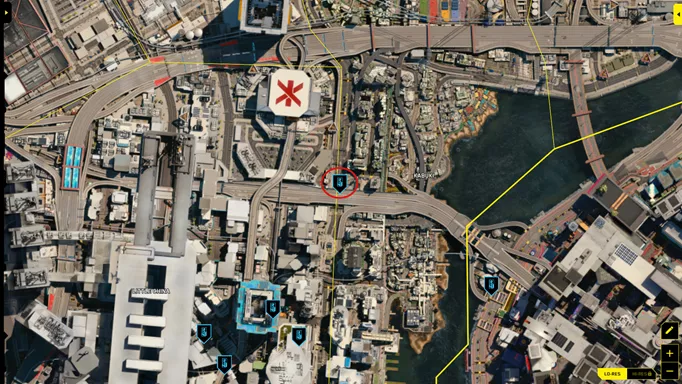 the map location of The Magician Tarot Card in Cyberpunk 2077