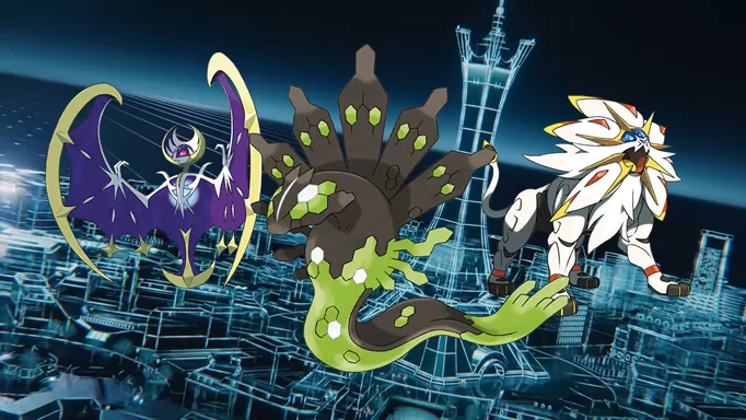 Lunala, Zygarde, and Solgaleo in Pokemon Legends Z-A