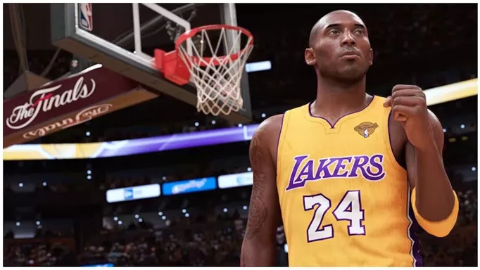 Kobe Bryant wearing the number 24 in NBA 2K24