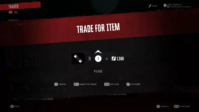 Trading to get a Fuse in Dead Island 2