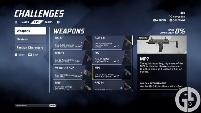 Image of the weapon challenges in XDefiant