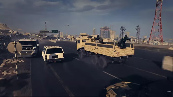 an image of players in vehicles on the zombies mode on MW3