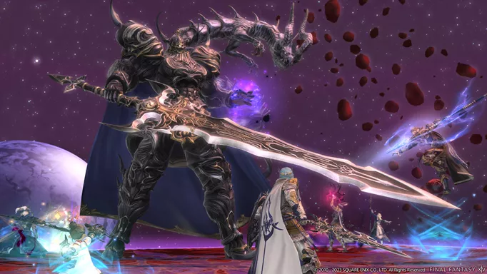 A boss with a greatsword in FFXIV
