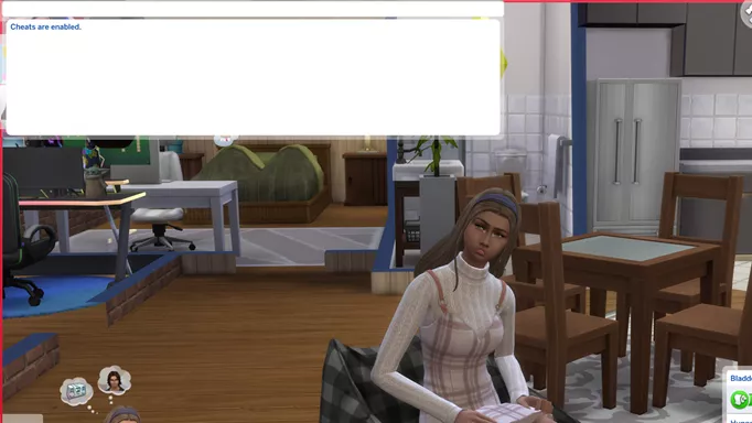 Screenshot showing the cheats box in The Sims 4