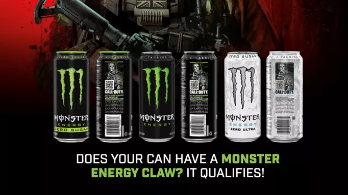 A few of the eligible products for the MW3 x Monster Energy crossover