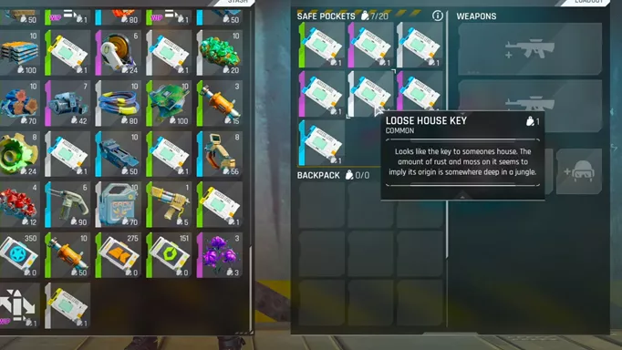 Image of the Loose House Key in The Cycle Frontier