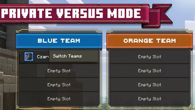 How to switch teams in Minecraft Legends Private versus mode