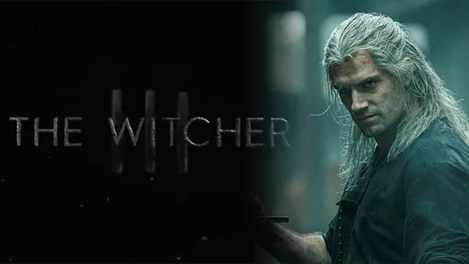 The Witcher logo with Henry Cavill