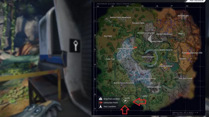 Loose House Key shown on the map