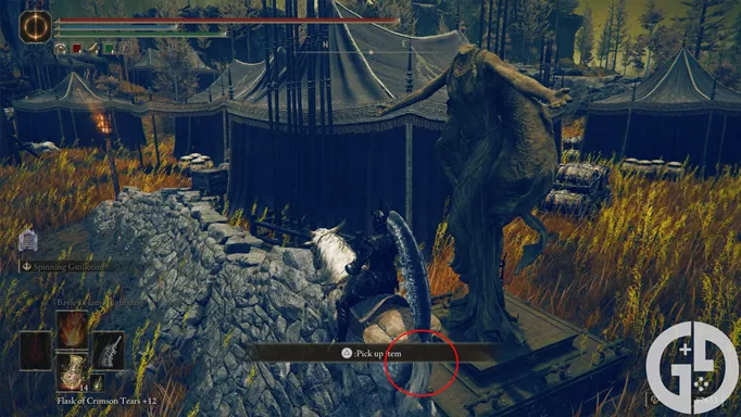Image of the Scadutree Fragment in the Soldier Camp before the Shadow Keep in Elden Ring Shadow of the Erdtree
