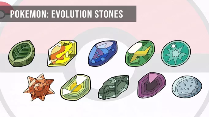 Some of the Evolution Stones in Pokemon