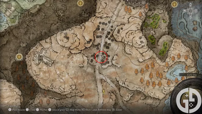 Map showing the camp before the Shadow Keep in Elden Ring Shadow of the Erdtree