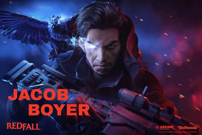 Key art of Jacob Boyer, a playable character in Redfall