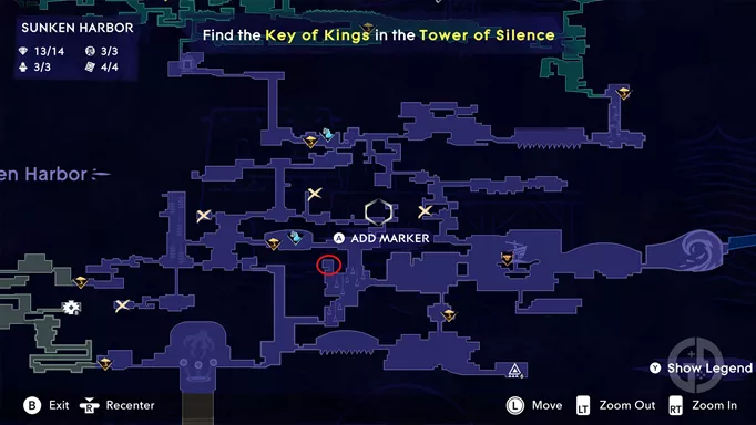 Sunken Harbour map location in Prince of Persia: The Lost Crown